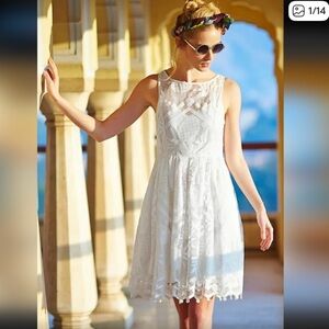 Anthropologie Cream Mini Dress